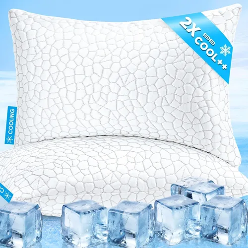 Vista 13 de SUPA MODERN Almohada refrescante de tamaño estándar, 1 paquete, almohadas de espuma viscoelástica trituradas CertiPUR-US, almohadas de cama frescas