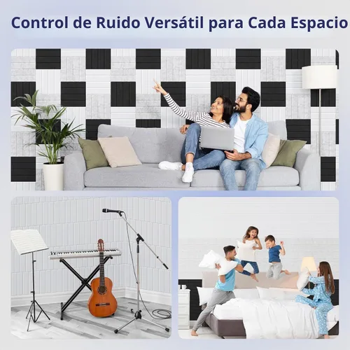 Vista 4 de Paneles de pared acústicos autoadhesivos Vieshful