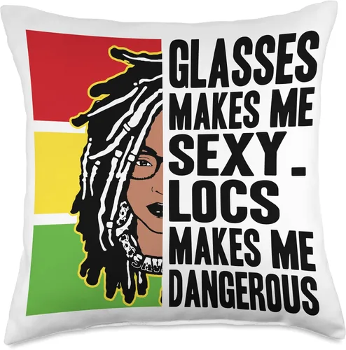 Vista 5 de Locs Afro Dreadlocks Love Beauty Hair Locs Make me Dangerous Afro Hair - Almohada negra de niña africana americana, 16 x 16 pulgadas, multicolor