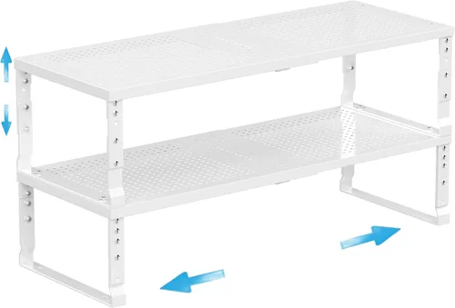 Vista 9 de Estante Expandible para Especias de Cocina, Organizador de Estantes de Almacenamiento Apilables, Estantería Ajustable para Gabinetes, Encimera, Negro