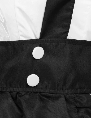 Vista 7 de dPois Womens Sexy French Maid Cosplay Apron Costume Outfits Round Neck Uniform Dress