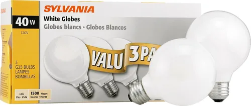 Vista 3 de LEDVANCE Bombilla de globo de 25 vatios con base media, esmerilada Acabado blanco