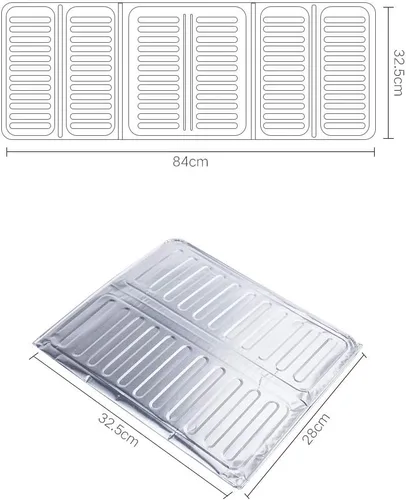 Vista 7 de Hztyyier Protector de salpicaduras de papel de aluminio a prueba de aceite de 3 caras, aislamiento térmico plegable, fácil de para estufa de cocina