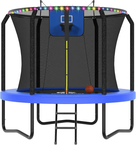 Vista 26 de Outdoor Trampoline with Net for Kids 10FT 12FT 14FT 15FT 16FT Púrpura