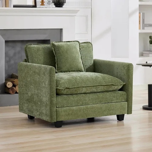 Vista 40 de Sofá modular en forma de nube de 113 pulgadas, sofás de asiento profundo de gran tamaño para sala de estar, sofá modular tapizado de chenilla