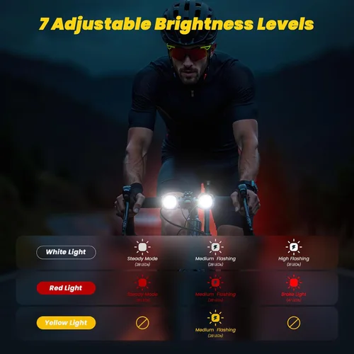 Vista 4 de Sistema de luces inteligentes para bicicleta: luz trasera, faro y señal de giro, luz de bicicleta delantera y trasera de sincronización