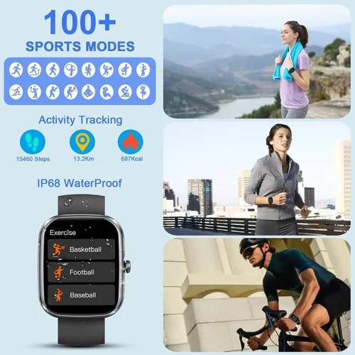 Vista 4 de Smart Watch for Women Men(Answer/Make Call), 2025 New 1.91" HD SmartWatch, Fitness Watch with 120+ Sport Modes, IP68 Waterproof, Heart Rate/Sleep