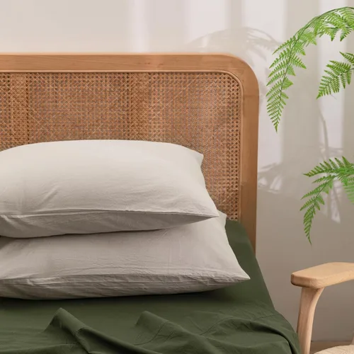 Vista 8 de BESTOUCH 100% Algodón Lavado Funda de Almohada para Cabello y Piel, Sensación de Lino, Suave, Cómoda, Transpirable, Juego de 2 Fundas de Almohada