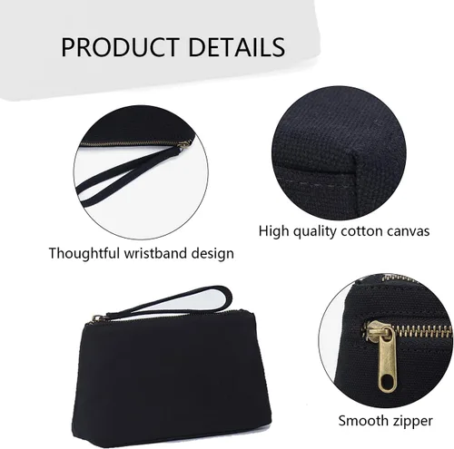 Vista 4 de Bolsa de nailon para pulseras de maquillaje, bolsa de pulseras impermeables con bolsillo con cremallera, bolsa para tarjetas de crédito