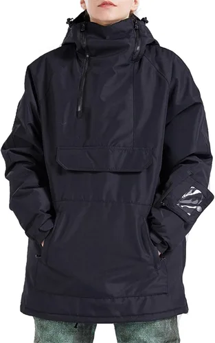 Vista 17 de Chaqueta anorak de esquí para mujer, impermeable, resistente al viento, cálido, para snowboard, abrigo de invierno con capucha