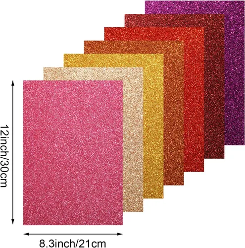 Vista 3 de WILLBOND 20 Piezas Hojas de Cuero Sintético Brillante con Purpurina Hojas de Tela de Cuero Sintético PU para Manualidades DIY Boda Costura