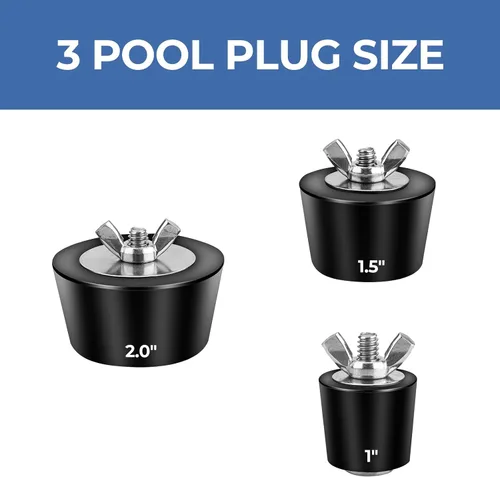 Vista 2 de Enchufe de expansión de invierno para piscina con tornillo SS, pernos de acero inoxidable, goma resistente para piscina enterrada y sobre el suelo