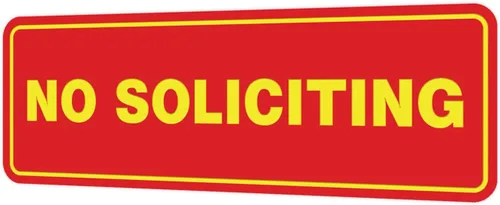 Vista 36 de Estándar No Soliciting Door/Wall Sign - Negro - Pequeño