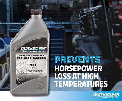 Vista 5 de Quicksilver Lubricante de engranajes de alto rendimiento SAE 90 para fueraborda y accionamientos de popa, 32 oz