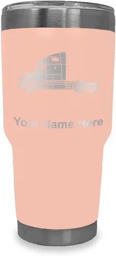 Vista 12 de LaserGram Taza aislada al vacío de 20 onzas, cabina de camión, grabado personalizado incluido (negro)
