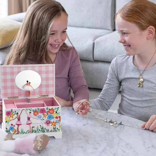 Vista 9 de ABI + OLIE Joyero de bailarina para niñas Joyero para niñas Joyero musical para niñas de 4 a 12 años Cajas de música para niñas Perfecto recital