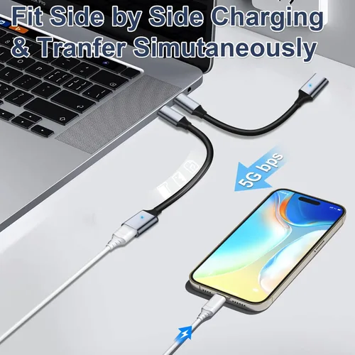 Vista 4 de Adaptador USB C a USB 3.0 [2 unidades], tipo C macho a USB hembra OTG cable Thunderbolt3 a USB adaptador compatible con iPhone 16 Pro Max/16
