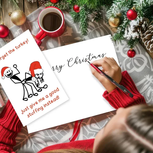Vista 3 de Tarjeta de Navidad traviesa para hombres y él, regalo de Navidad para adultos, idea de regalo de Navidad grosera para esposo novio, tarjeta
