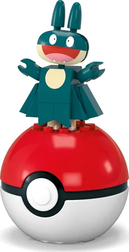 Vista 5 de MEGA Juego de Juguetes de Construcción Pokémon Entrenador Paquete de 8 con 189 Piezas, 8 Personajes Articulados y Posables, 2 Pulgadas de Alto