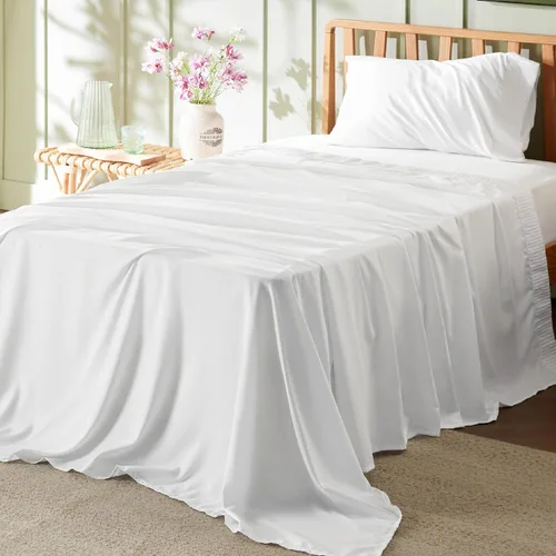 Vista 65 de Bedsure Juego de sábanas para cama individual - 3 piezas de sábanas suaves para cama individual - Transpirables y refrescantes - Calidad hotelera
