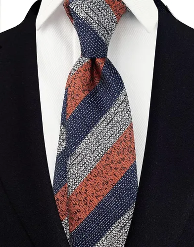 Vista 141 de Secdtie Corbata clásica de seda tejida jacquard a rayas para hombre
