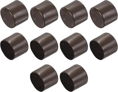 Vista 228 de uxcell 10 tapas de goma para extremos de 0.591 in de identificación, tapa de extremo redondo, protectores de rosca de tornillo, color negro