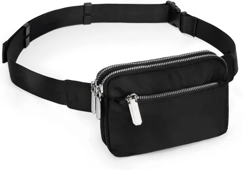 Vista 14 de Riñonera UTO para mujer, de moda, bandolera, bolsa de cinturón, bolsa de pecho, riñonera de cintura, riñonera de cadera, para compras al aire libre