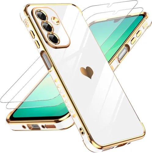 Vista 15 de LeYi Funda para Motorola-G 2025: Love Heart Plating Luxury, Negro