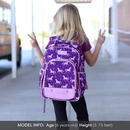 Vista 2 de mibasies Mochila para niñas pequeñas, mochila para niñas, preescolar jardín de infantes y escuela primaria, Horóscopo Unicorni, Niños-16L US