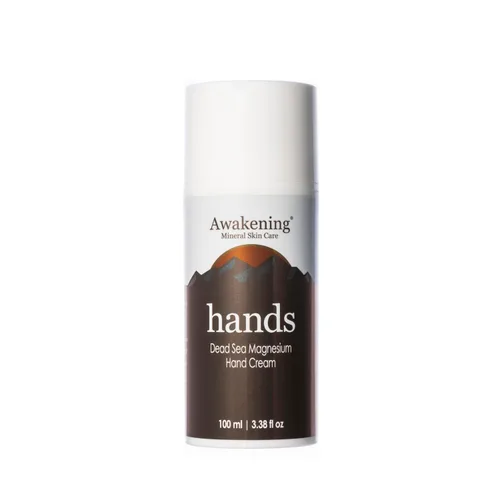 Vista 4 de Awakening Manos, rica en magnesio, crema de terapia de manos de tamaño de viaje. Ayuda a curar dedos secos, agrietados, uñas y cutículas, cuidado
