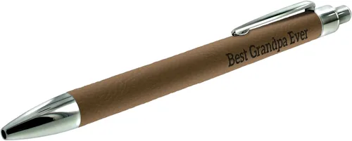 Vista 3 de ThisWear Pluma del Día del Padre para el abuelo Best Grandpa Ever Grandpa Pen Grabado Brown Leatherette Ink Pen