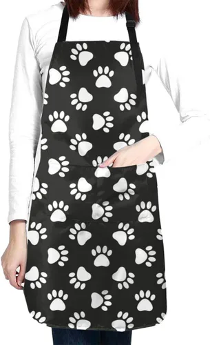 Vista 14 de Waterproof Apron For Adults Chef Bib With 2 Pockets For Kitchen Cooking Baking Garden Crafting Drawing Mujer negra afroamericana