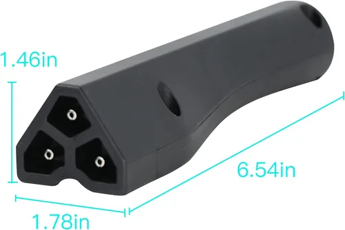 Vista 6 de Receptáculo de cargador de 48 voltios y enchufe para carrito de golf EZGO RXV, mango de enchufe de cargador triangular de 3 pines, OEM # 604321