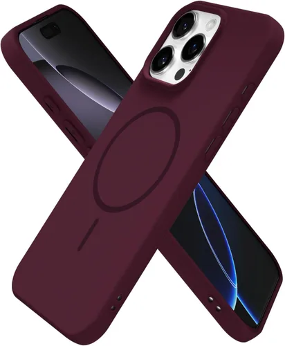 Vista 98 de Oakxco Funda de Silicona Mag Safe para iPhone 12 Pro Max, Funda Magnética Delgada y Fina Compatible con Carga Inalámbrica MagSafe, Bonita Funda