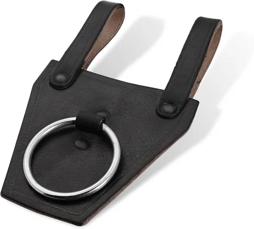 Vista 6 de Armory Replicas - Soporte de hacha de batalla vikingo medieval forjado a mano - Funda de cinturón de arma de cuero bovino funcional para disfraz
