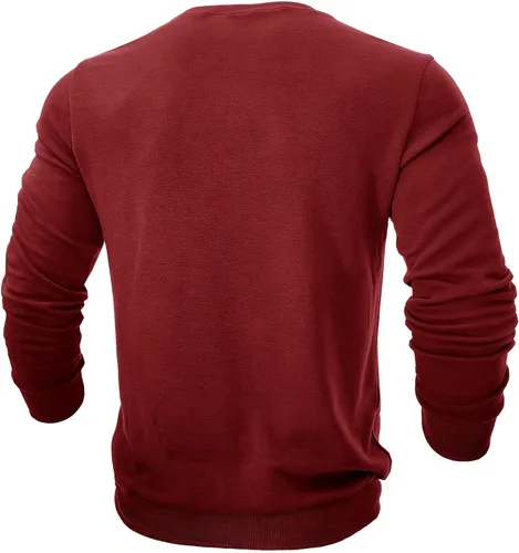 Vista 4 de Camiseta gruesa para hombre, camiseta de entrenamiento muscular, cuello redondo, manga larga, para gimnasio, ajuste atlético, ligera, sin botones