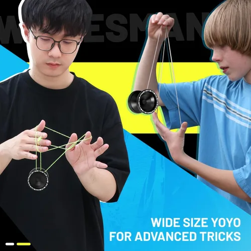 Vista 3 de X6 Yoyo profesional de trucos para niños y principiantes, Yoyo 6061 Responsive Yoyos de aleación de aluminio con rodamiento KK, eje, bolsa, 10