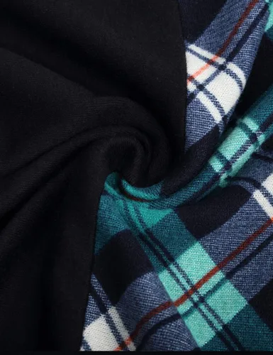 Vista 8 de QUINEE sudadera con capucha para mujer de manga larga a cuadros, bloque