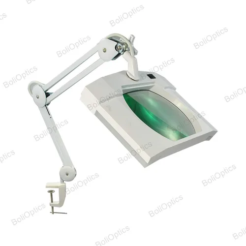Vista 2 de BoliOptics (Lente de vidrio) Lámpara de aumento LED, 5 dioptrías 2.25X, 7x6 pulgadas, brazo ajustable manos libres con abrazadera
