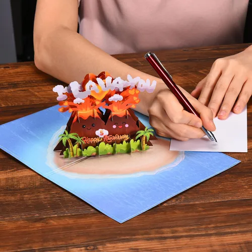 Vista 4 de I LAVA YOU - Tarjeta de felicitación de 5º aniversario para esposa, marido, pareja, musical en 3D, romántica tarjeta de aniversario de quinto