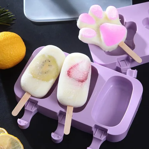 Vista 5 de Lindos moldes de paletas de pata de gato, moldes de silicona para paletas