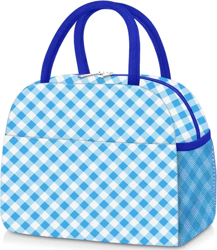 Vista 15 de KUBYA Lonchera de Pana Bolsa de Almuerzo para Mujeres y Hombres, Linda Fresa Pequeña Aislada Reutilizable Trabajo A Prueba de Fugas Simple Loncheras
