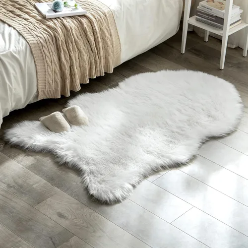 Vista 13 de MIULEE Alfombra de Área de Lujo Súper Suave y Esponjosa de Piel Sintética Rectangular Alfombra Decorativa de Felpa Shaggy para Mesita de Noche Sofá