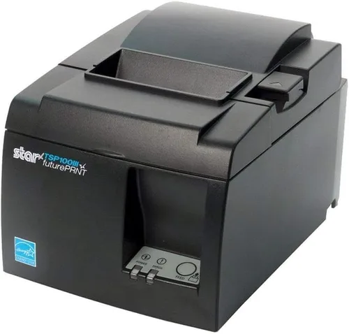 Vista 3 de Star Micronics Impresora térmica TSP143IIIBi2 GY US Térmica, cortador, Bluetooth iOS, Android y Windows, gris, fuente de alimentación interna