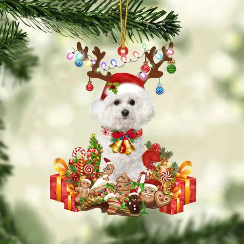Vista 12 de Nazenti Adorno de Navidad personalizado de reno de Alaskan Malamute – Adorno de perro personalizado para amantes de las mascotas, acrílico plano