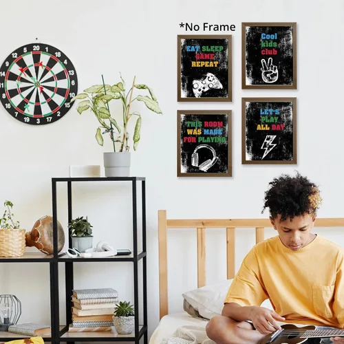Vista 5 de AEHIE Póster artístico de pared para sala de juegos para niños, adolescentes, niños, dormitorio, sala de juegos, decoración de sala de juegos, club