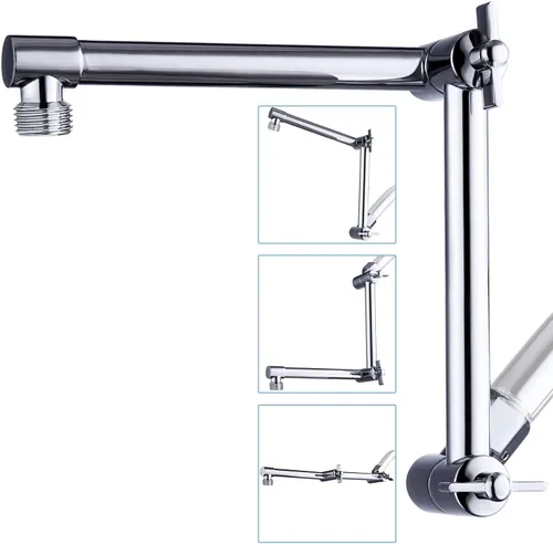 Vista 17 de G-Promise Brazo de Extensión para Cabezal de Ducha de 13 Pulgadas, Extensor de Latón Macizo Ajustable en Altura y Ángulo, Eleva o Baja la Ducha