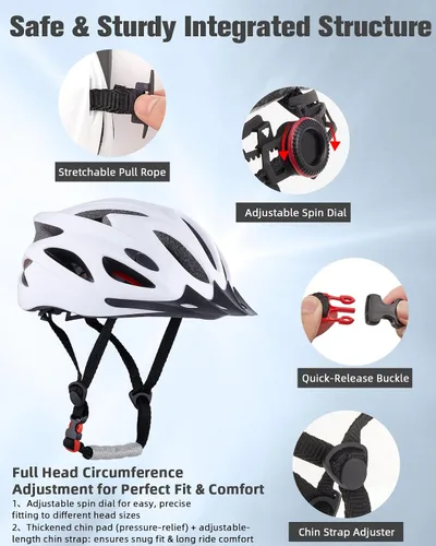 Vista 3 de Zacro - Casco de ciclismo para adultos, certificado por CPSC, para la protección y seguridad de hombres y mujeres, con banda para la cabeza