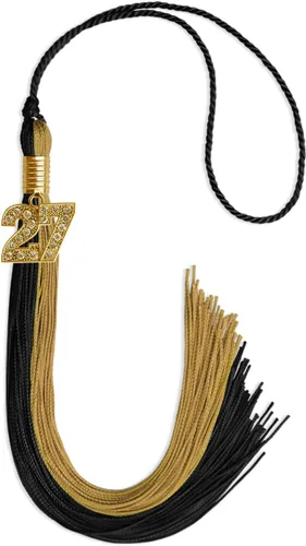Vista 129 de Endea Graduation Borla de doble color con dije dorado (negro/oro brillante, 2022)