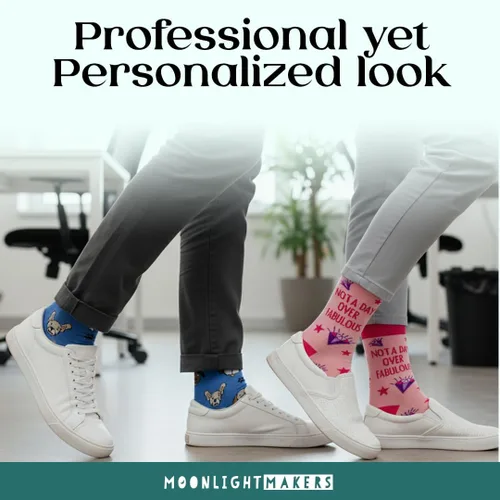 Vista 81 de Moonlight Makers Funny Colored Socks, Novelty Socks, Stocking Stuffer, Unisex Socks